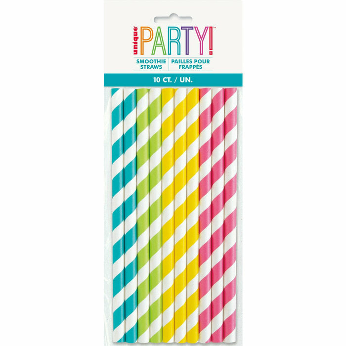 10 Smoothie Paper Straws - Assorted - product image