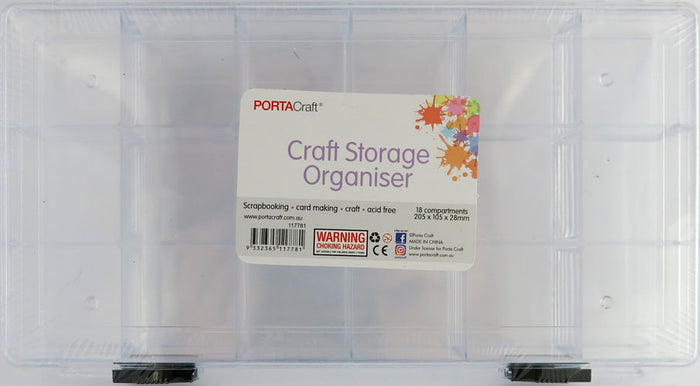 Storage Organiser 205x105x28mm 18 Compartments craft supplies product photo