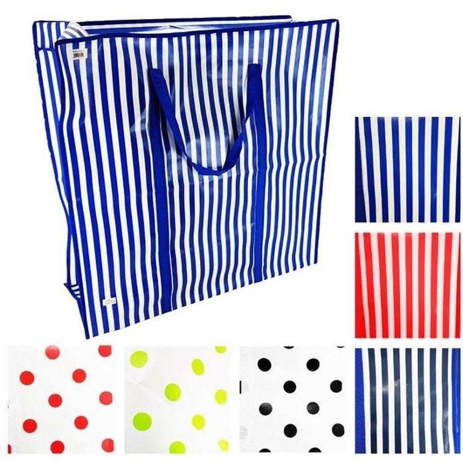 Zip Up Striped Packing Storage Bag - Stripes or Dots