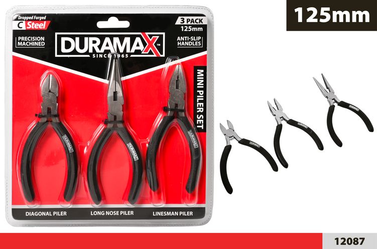 3 Piece Plier Set /5 Each - 13 cm Length