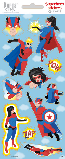 Sticker Sheets #022 Superhero (Design A) paper craft product photo