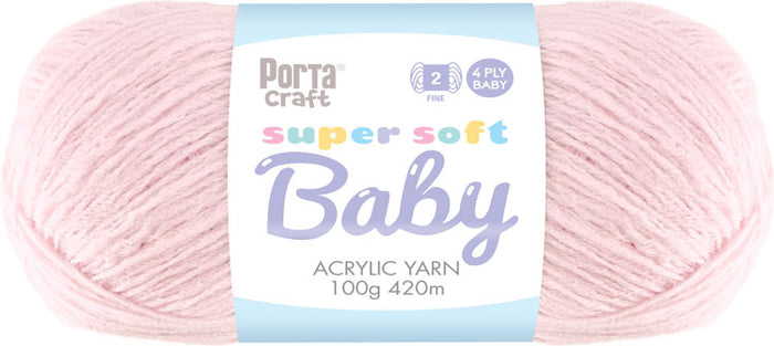 Super Soft Baby Acrylic Yarn 420m 4ply 10 Baby Pink yarn product photo