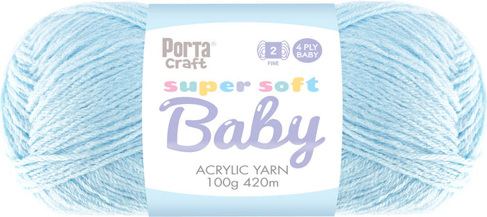 Super Soft Baby Acrylic Yarn 420m 4ply 06 Baby Blue yarn product photo