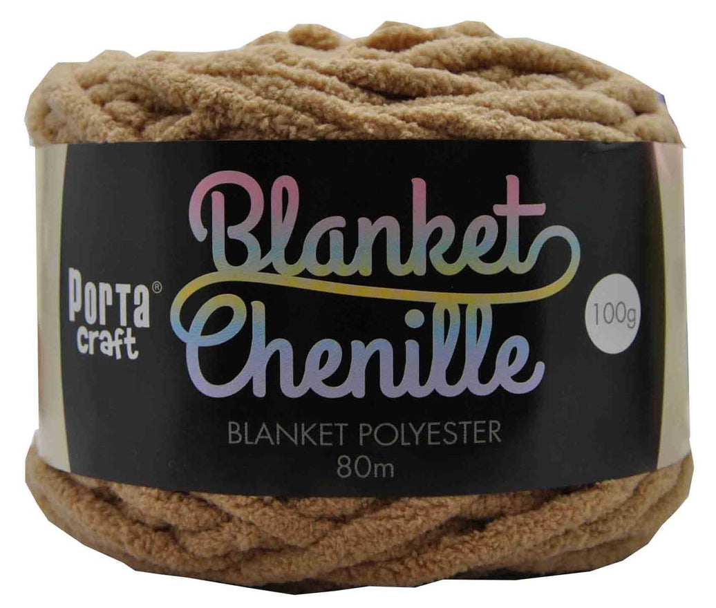 Chenille Blanket Yarn 100g 80m Solid 03 Latte yarn product photo