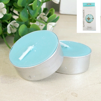 Ocean Scented Tealight Candles, 8 Pack, 4 Hour Burn