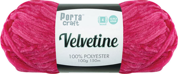 Velvetine Yarn 100g 150m 18 Bright Pink yarn product photo