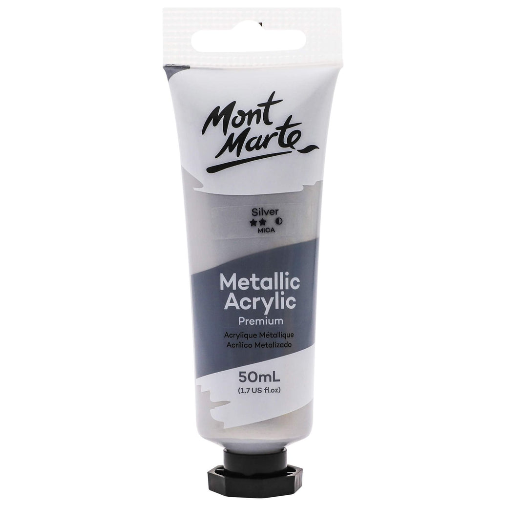 Mont Marte Metallic Acrylic Paint - Silver