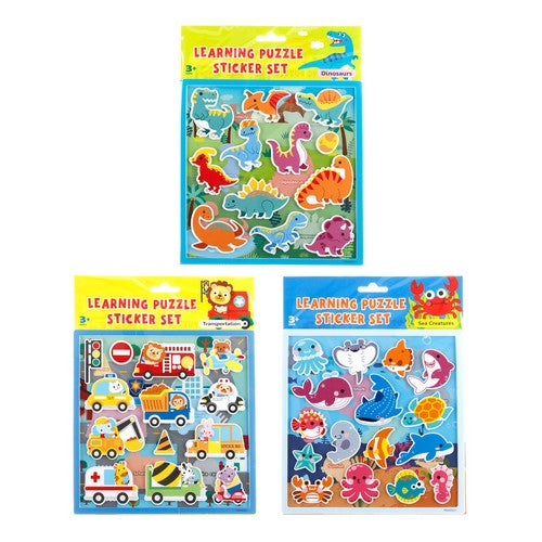 Stickers Kids Learning Puzzle Set 3 Assorted - Stationery product at Price Busters Variety