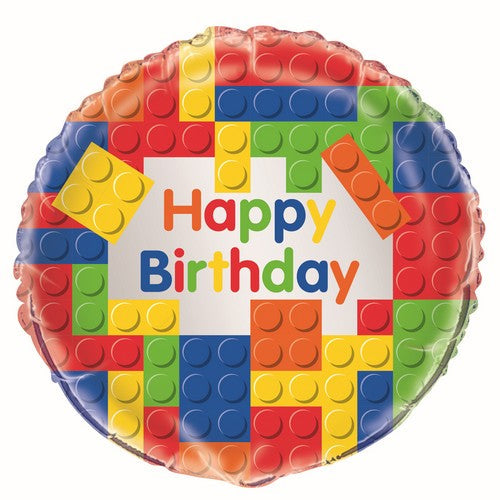 Build Blocks 18" Foil Bln Pkg