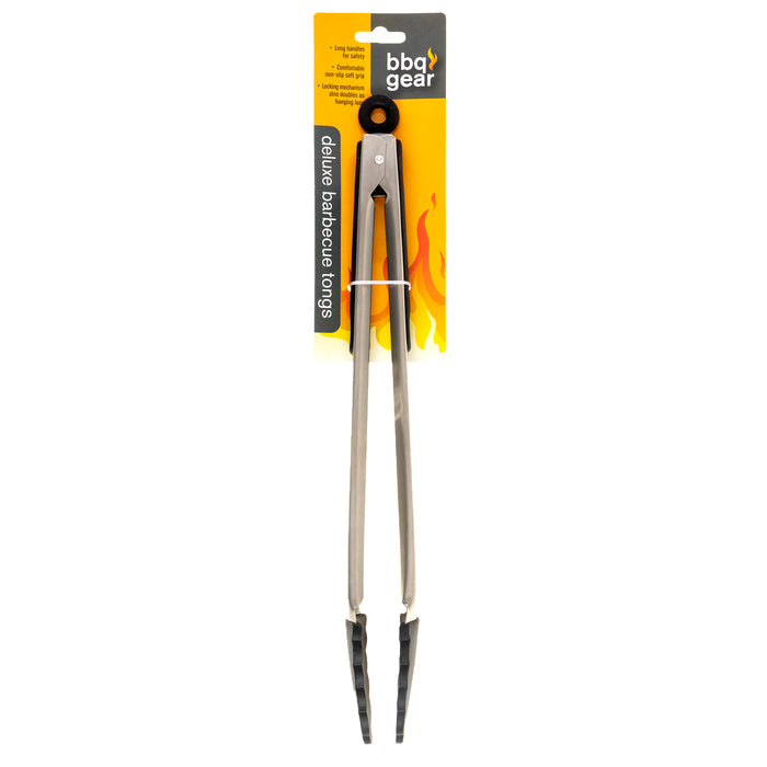 BBQ Tongs Stainless Steel with Silicone Tip 40Cm