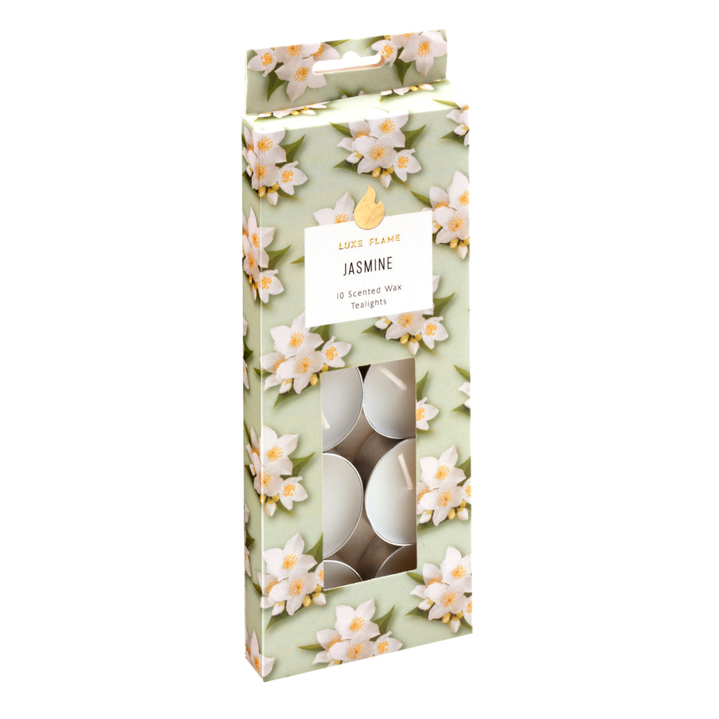 Jasmine Scented Tealights – 10 Pack, 4 Hour Burn