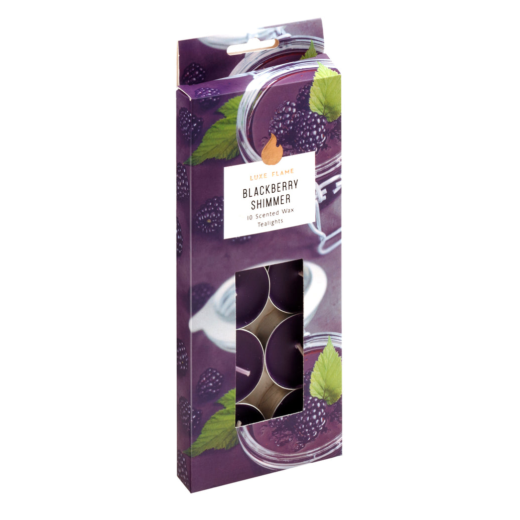 Blackberry Shimmer Scented Tealights – 10 Pack, 4 Hour Burn
