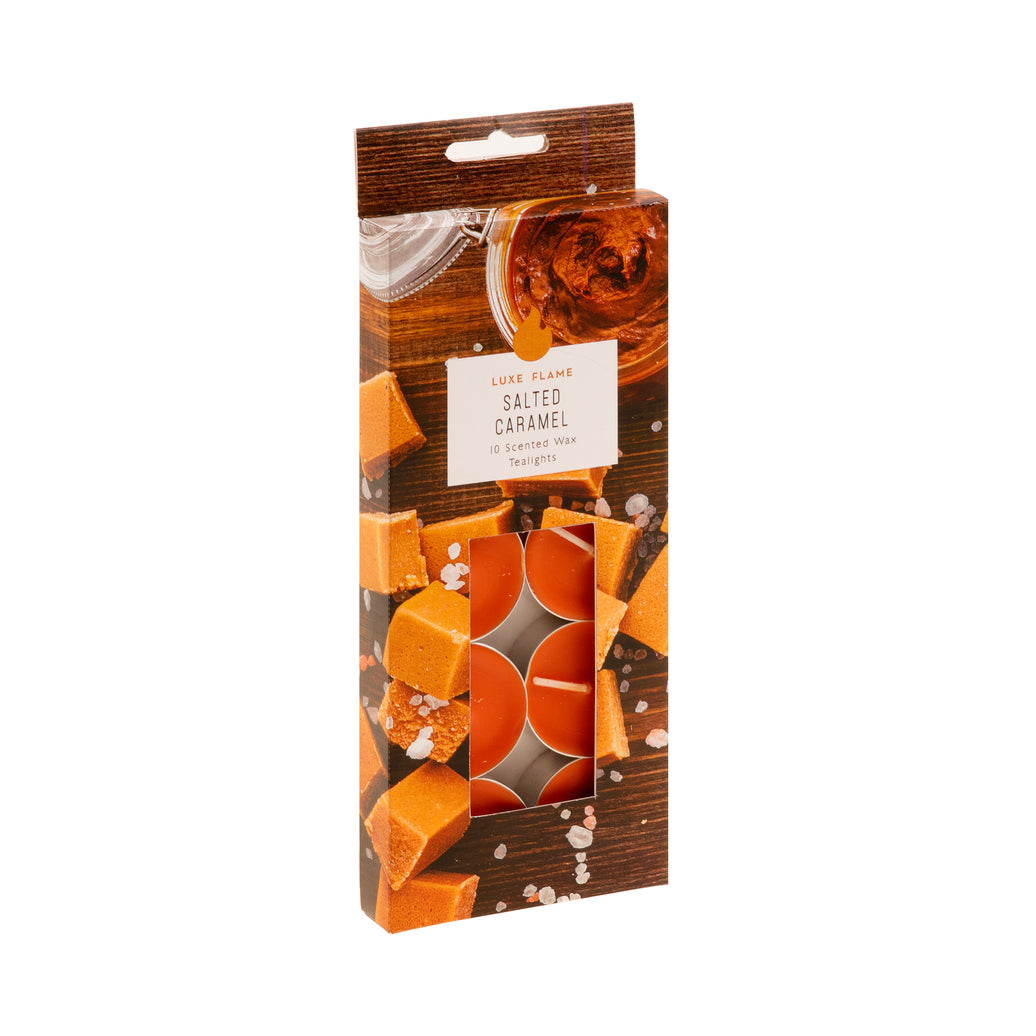 Salted Caramel Scented Tealights – 10 Pack, 4 Hour Burn