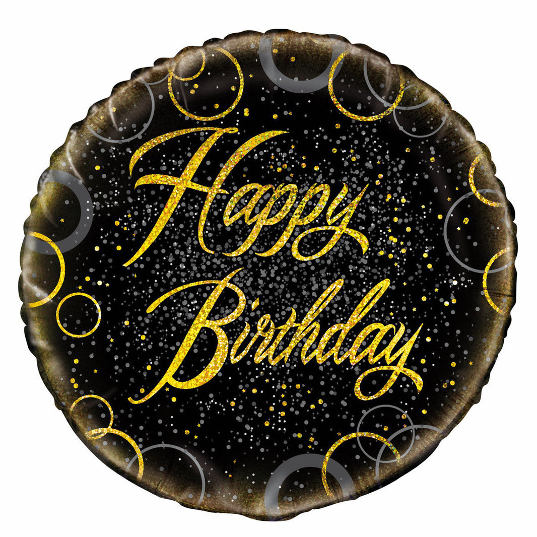 Glitz Gold Happy Birthday Foil Balloon - product image