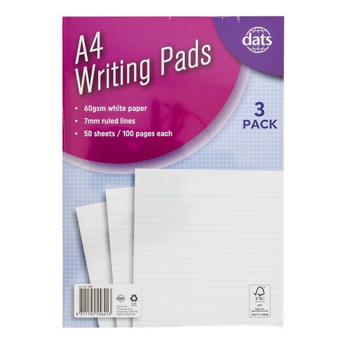 Pad Paper Writing A4 100 Page 3 Pack P7.2 Fsc Mix Credit - Stationery product at Price Busters Variety