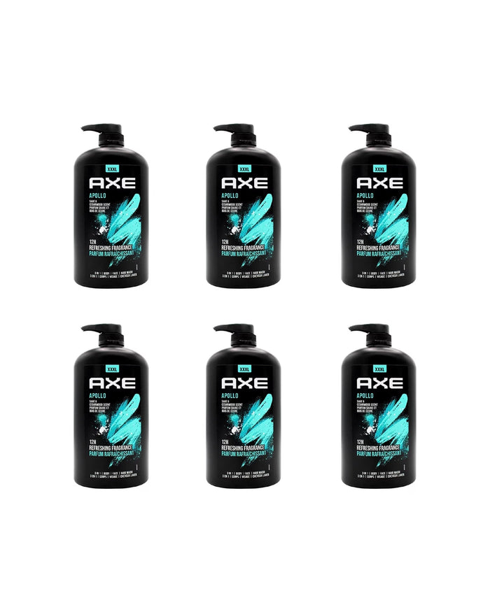 Axe 3-in-1 Body, Face & Hair Wash Apollo Sage & Cedarwood Scent 1L