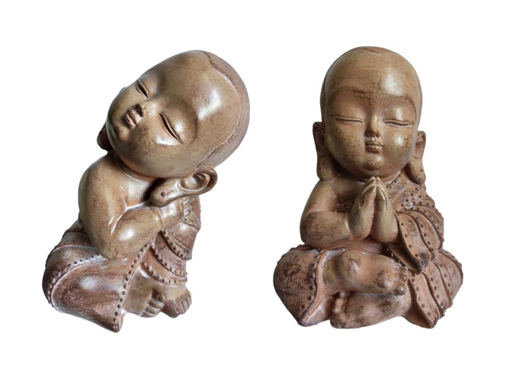 Sitting Buddha Monk Antique Finish – 17cm