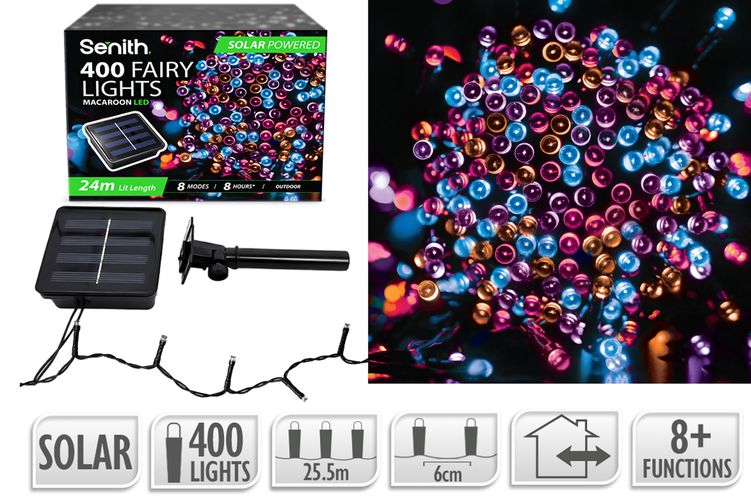 400LED Solar FairyLight 25.5m8F Macaroon