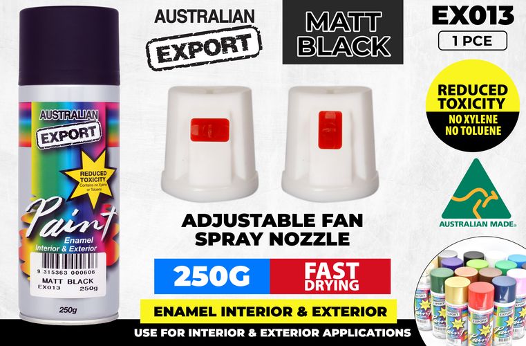 Spray Paint Matt Black Export 250gm