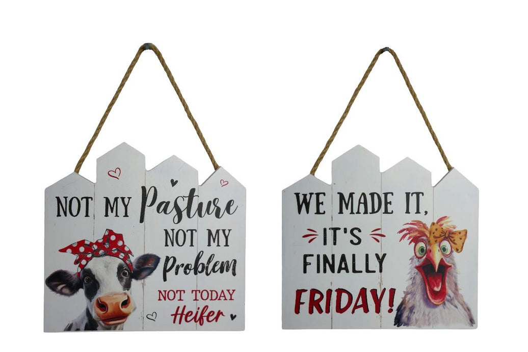 Hanging Farm Mdf Plaque – 18 × 17cm