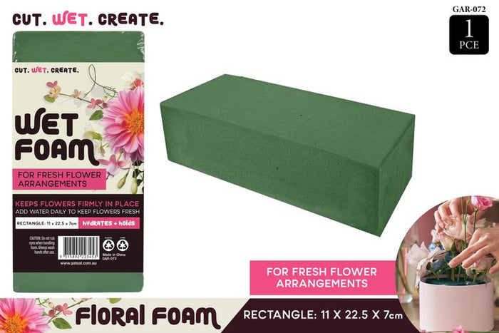 1 Piece Wet Floral Foam Brick 11x22. - 5 × 7 cm