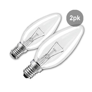 25W, E14, Candle Type Light Bulbs, 2 Pack - Price Busters Variety