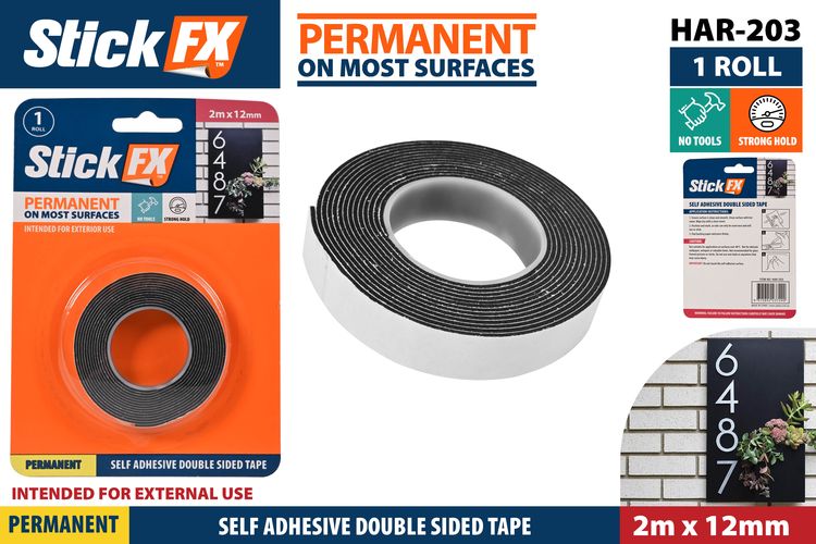 1 Roll Self Adhesive Exterior Tape - 12 mm × 2 m