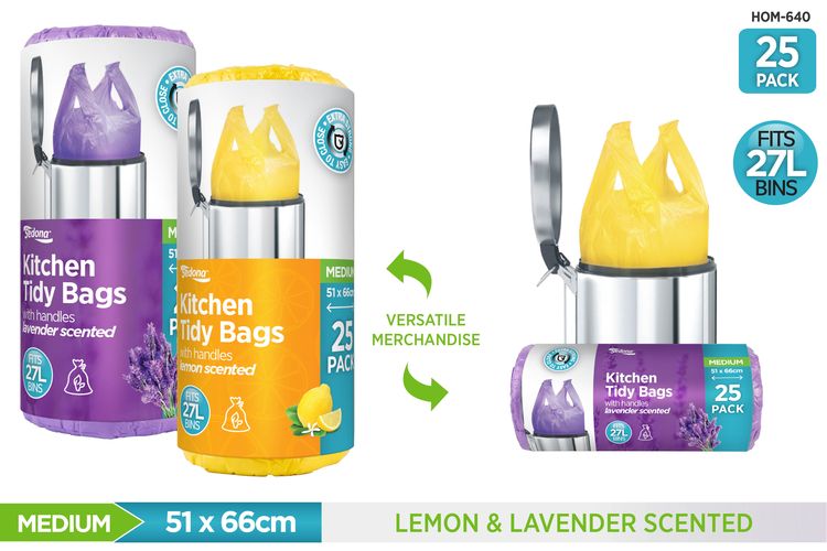 25 Piece Scented Tidy Bags with Handles - 51 × 66 cm, 27 L