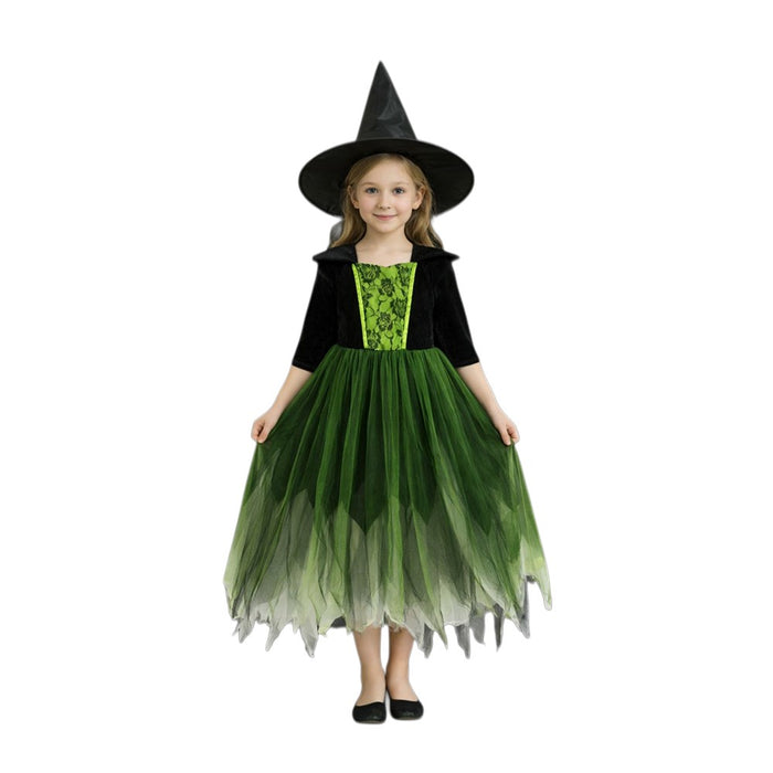 Kids' Emerald Witch Halloween Costume