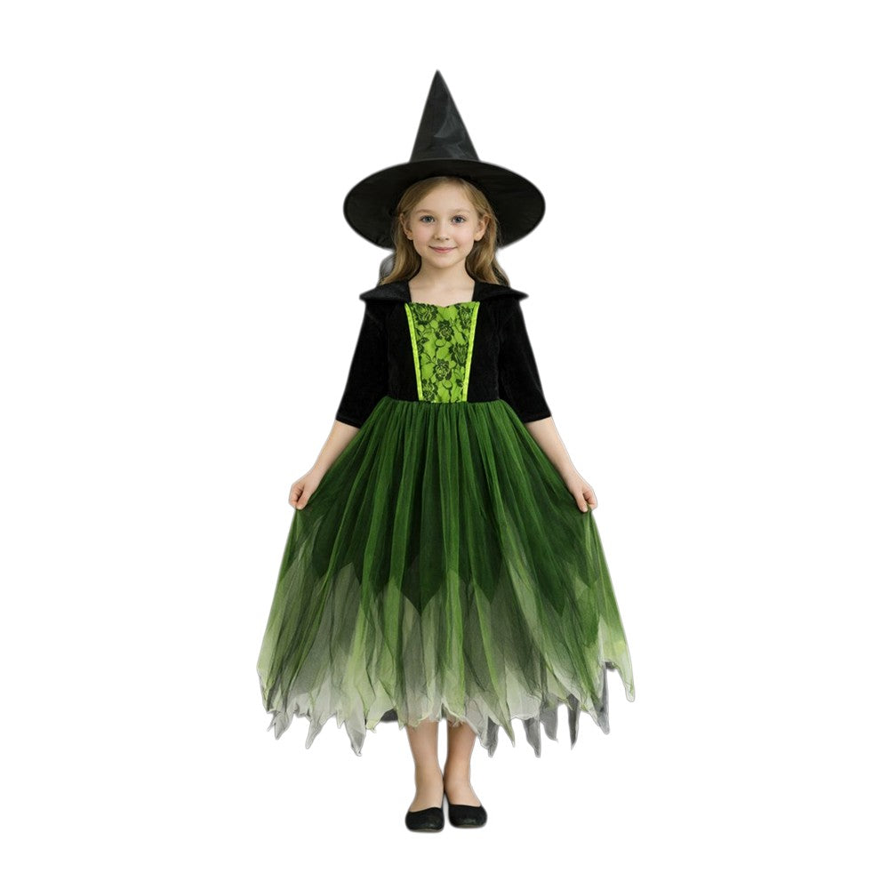 Kids' Emerald Witch Halloween Costume
