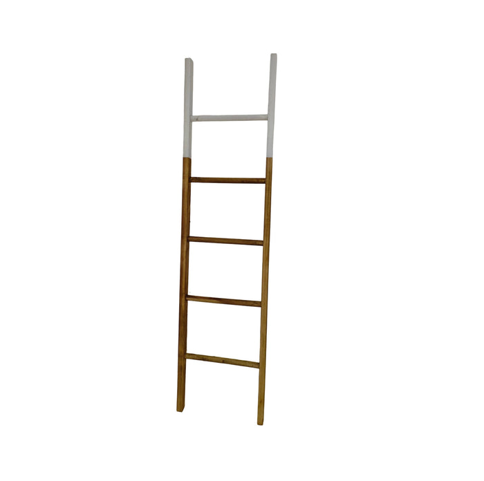 Two-tone wooden leaning ladder, 180 cm high
