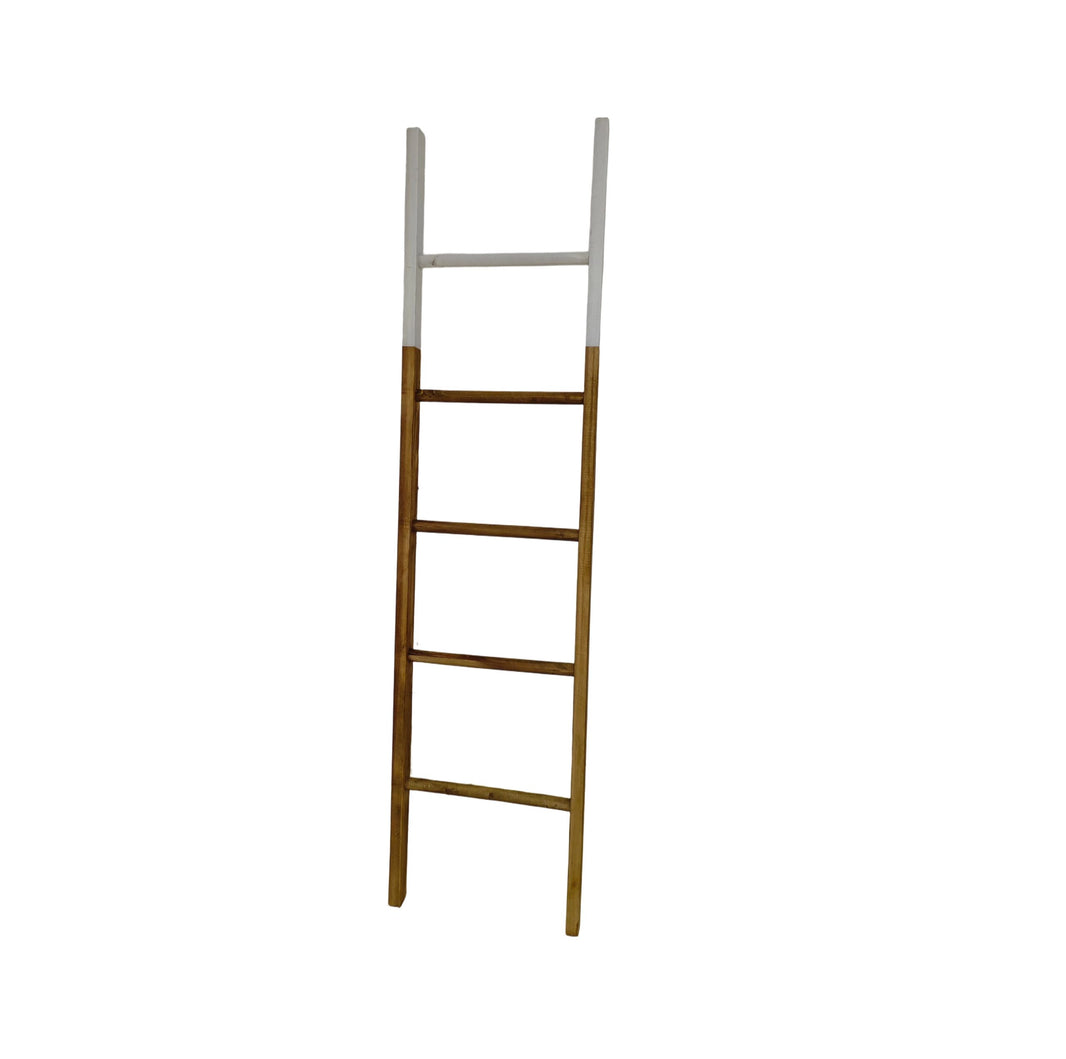 Two-tone wooden leaning ladder, 180 cm high