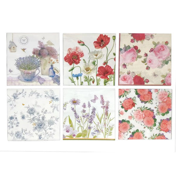 6/A Floral Napkins 20/pk 33x33cm