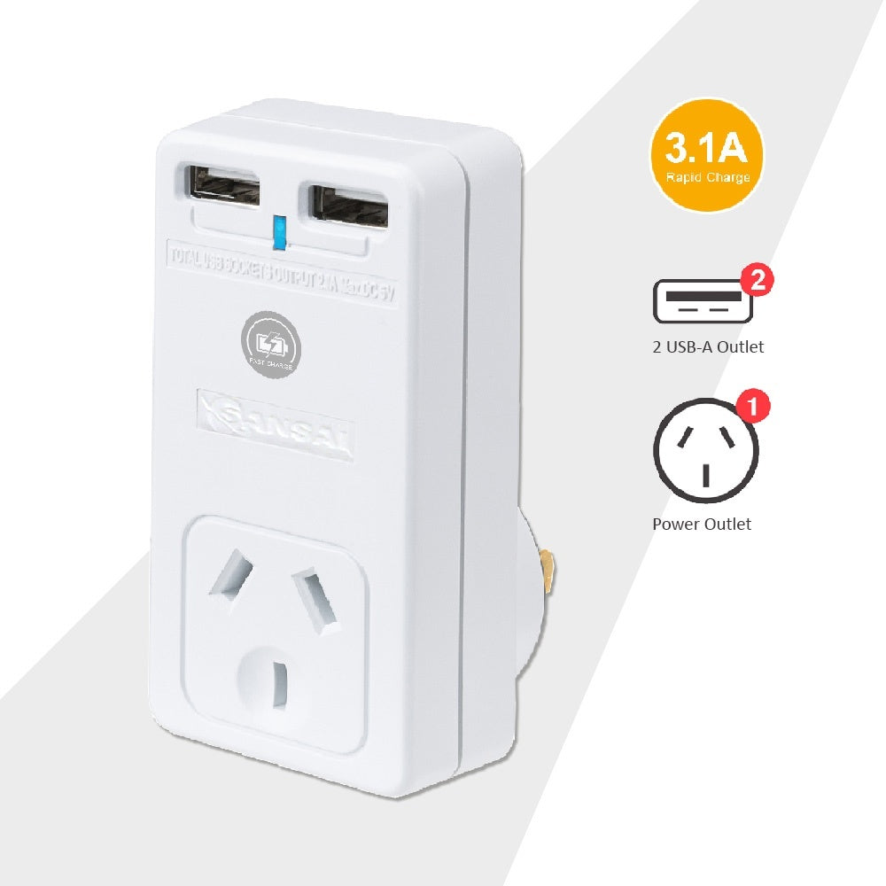 2 X USB Outlets 3.1A - Price Busters Variety