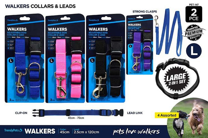 2 Piece Material Leadandcollar / L - 70 cm, 1.2 m