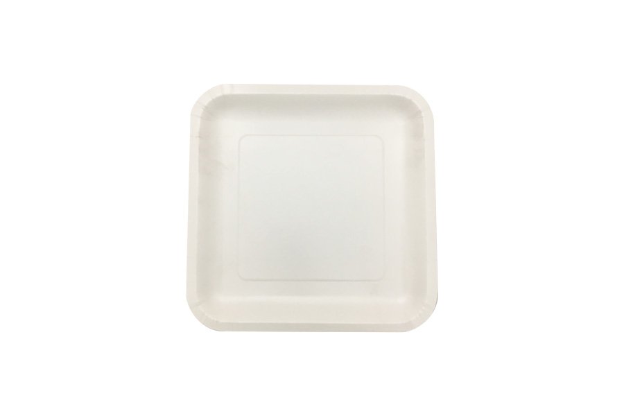 FSC Square White Paper Plate - 180mm - 15 Pack