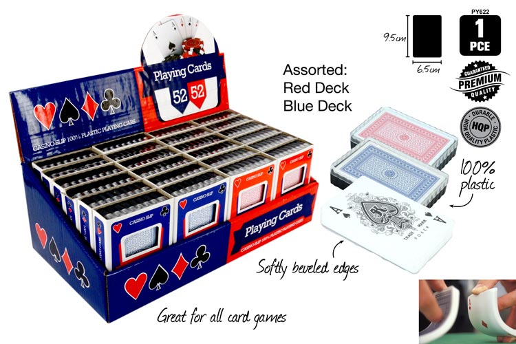 1 Pack Plastic Playing Cards with Case Red/b