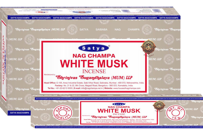 Satya White Musk Incense – 15 Grams