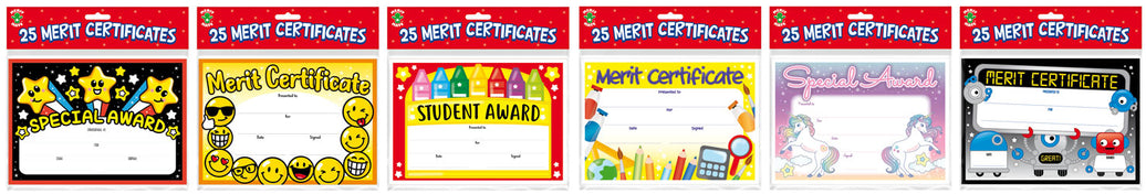 Certificates 20 Pack Merit 6 Assorted paper craft product photo