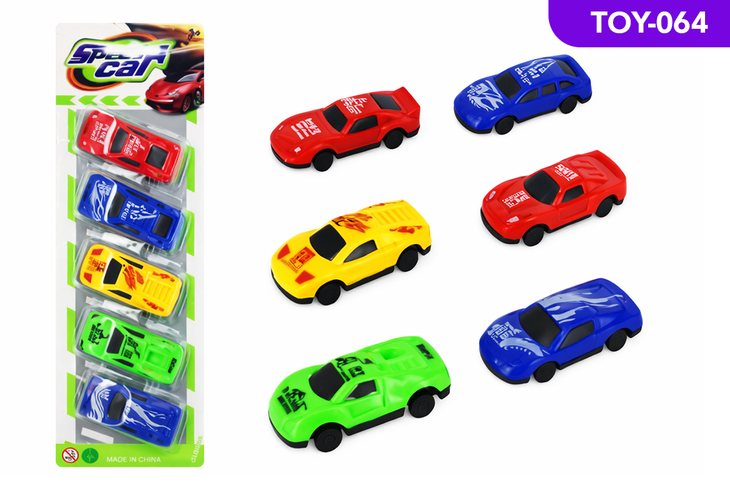 6 Piece Racing Cars - 7 cm