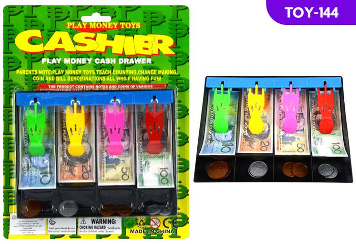 21 Piece Australia Play Money with Cashdrawer