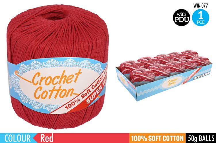 1 Piece Crochet Cotton Red - 50 g