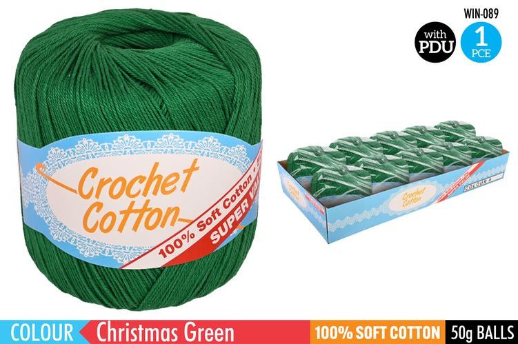 1 Piece Crochet Cotton Christmas Green - 50 g
