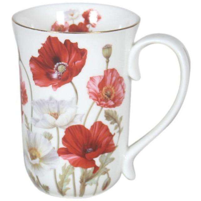 Mug Poppies on White 405ml