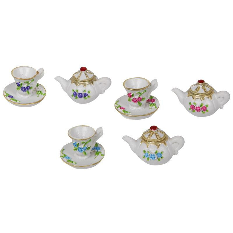 Miniature Teacup, Saucer & Teapot Set - Assorted