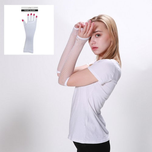 Fishnet Gloves-White