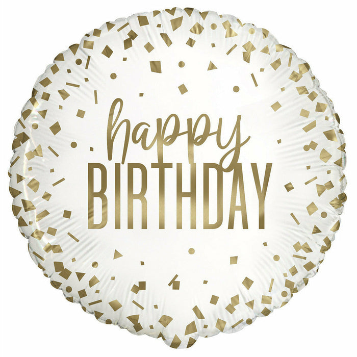 Confetti Gold Birthday Foil Balloon - 45cm (18in) - product image