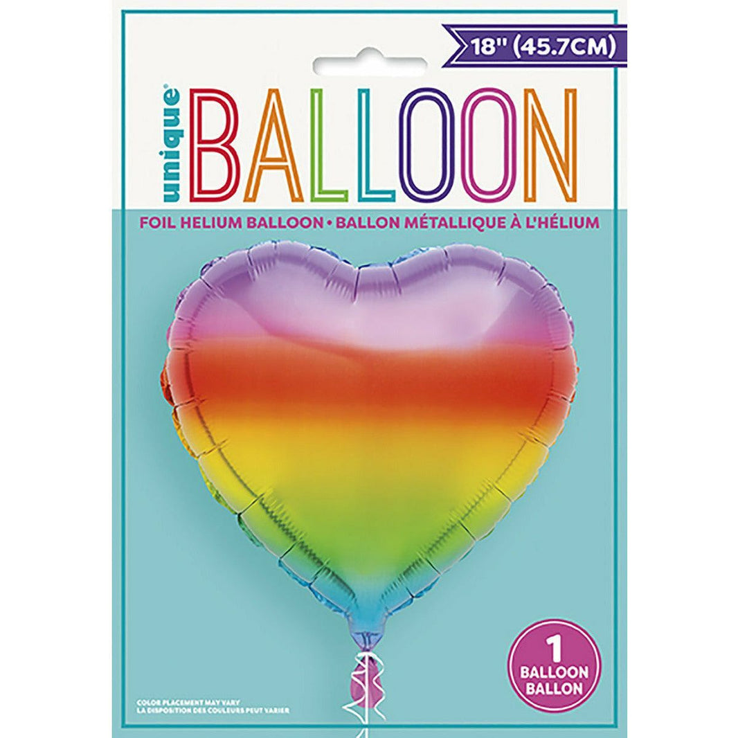 Gradient Rainbow Heart 18" Foil Pkg