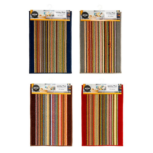 Mat Utility Stripe 60x40cm 4 Assorted Colours 600x400 Mm - Homeware product at Price Busters Variety