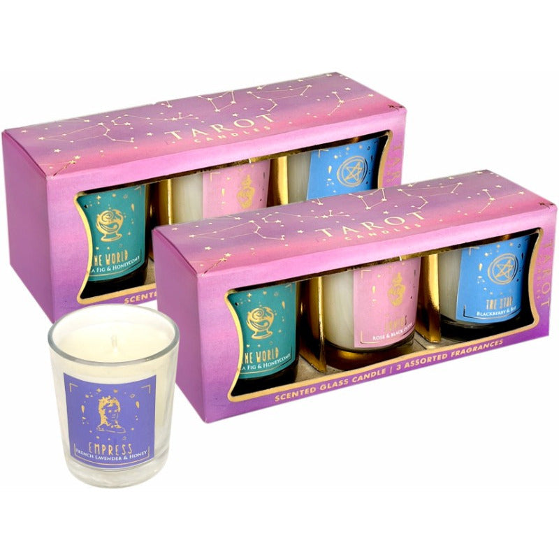 Set 3 Candles In Tarot Design Gift Pack